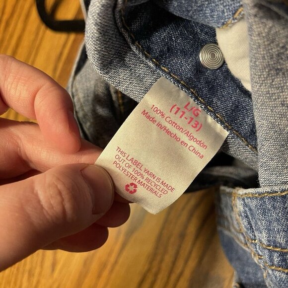 No Boundaries Women Sz L (11-13) Blue Denim Overall Shortalls NWT - Picture 11 of 12